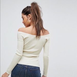 Miss guided cream off shoulder top